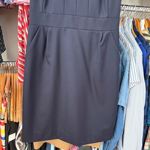 J. Crew Navy Sleeveless Sheath Dress 2 - Picture 3 of 8